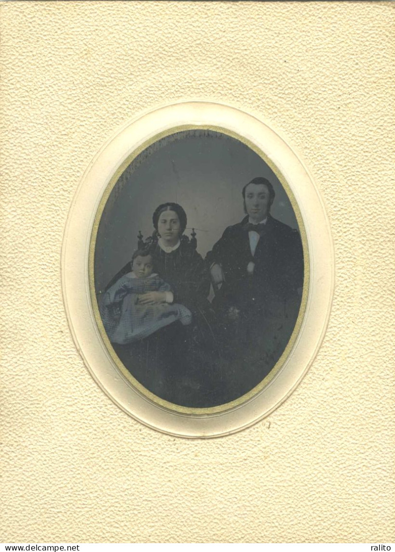 FAMILLE Vers 1860 AMBROTYPE COLORIÉ - Old (before 1900)