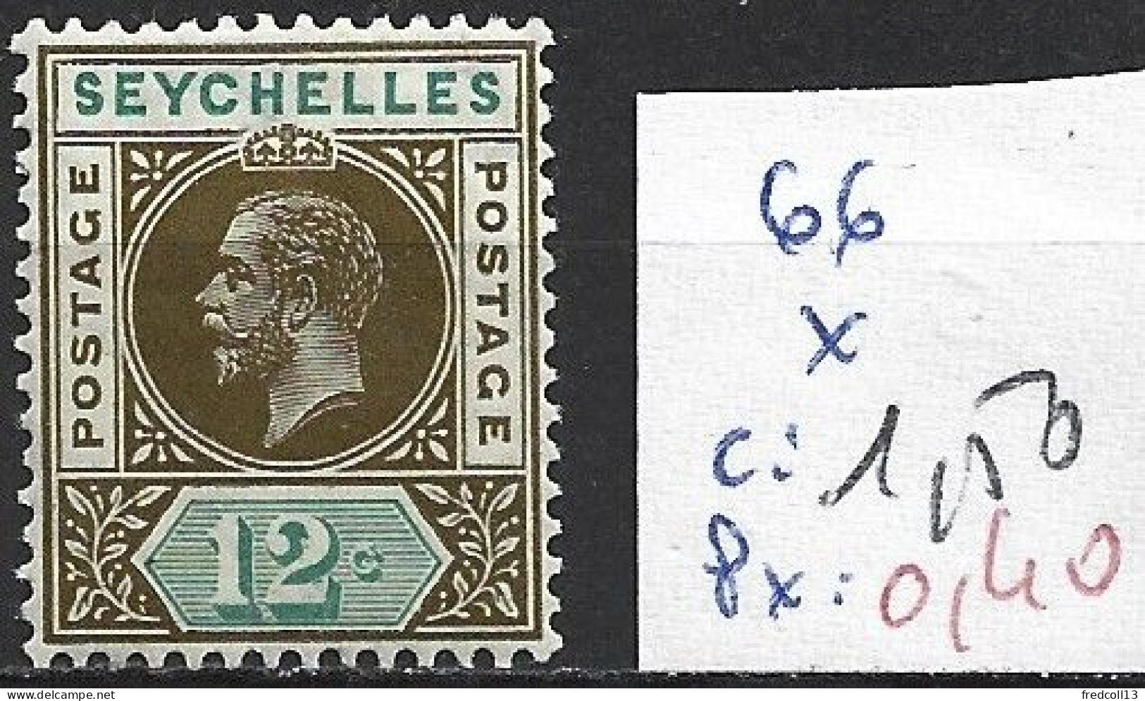 SEYCHELLES 66 * Côte 1.50 € - Seychellen (...-1976)