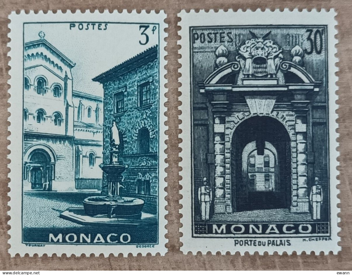 Monaco - YT N°369, 370 - Vues De La Principauté - 1951 - Neuf - Neufs