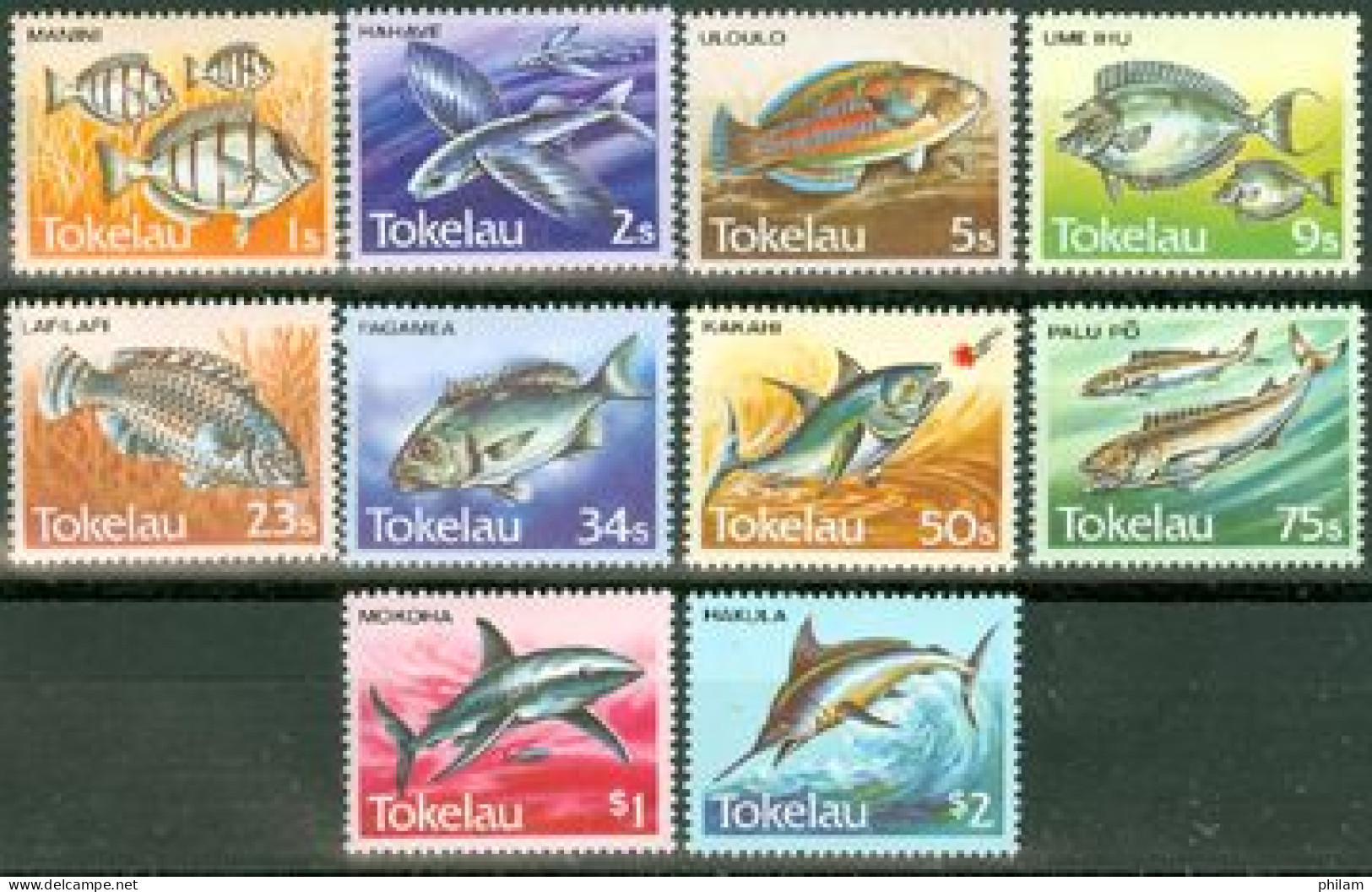 TOKELAU 1984 - Série Courante - Poissons Du Pacifique - 10 V. - Vissen