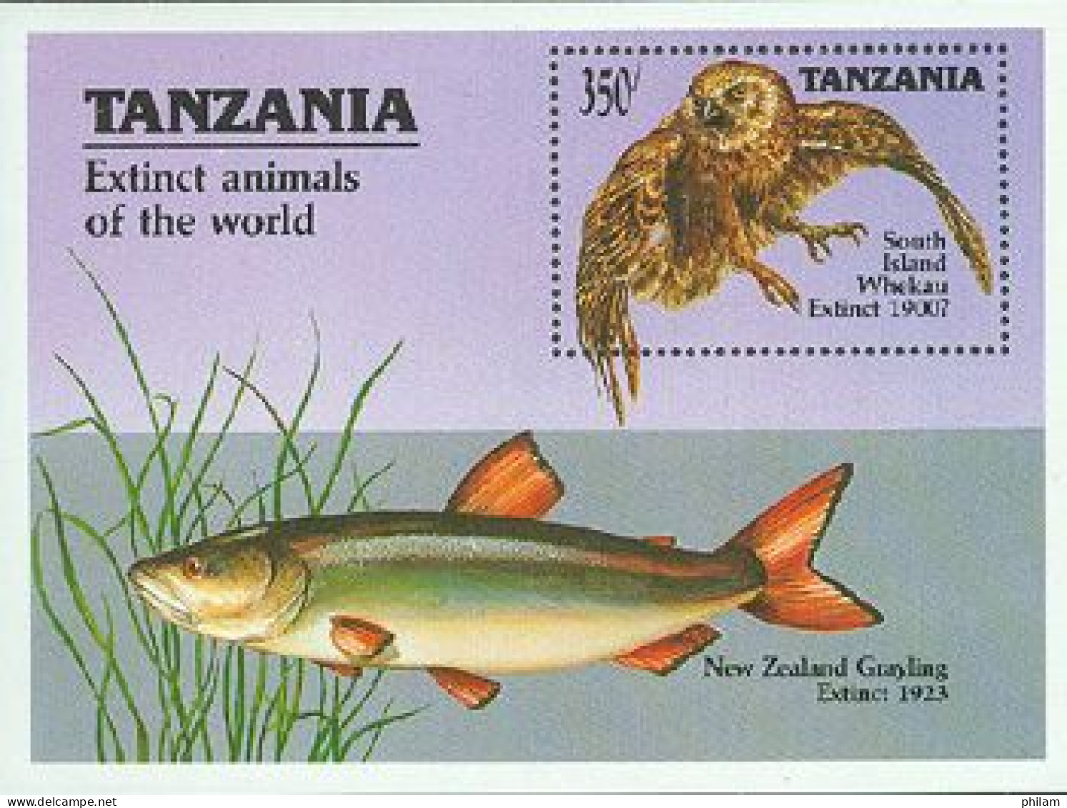 TANZANIE 1990 - Animaux Disparus Dans Le Monde - BF - Vissen