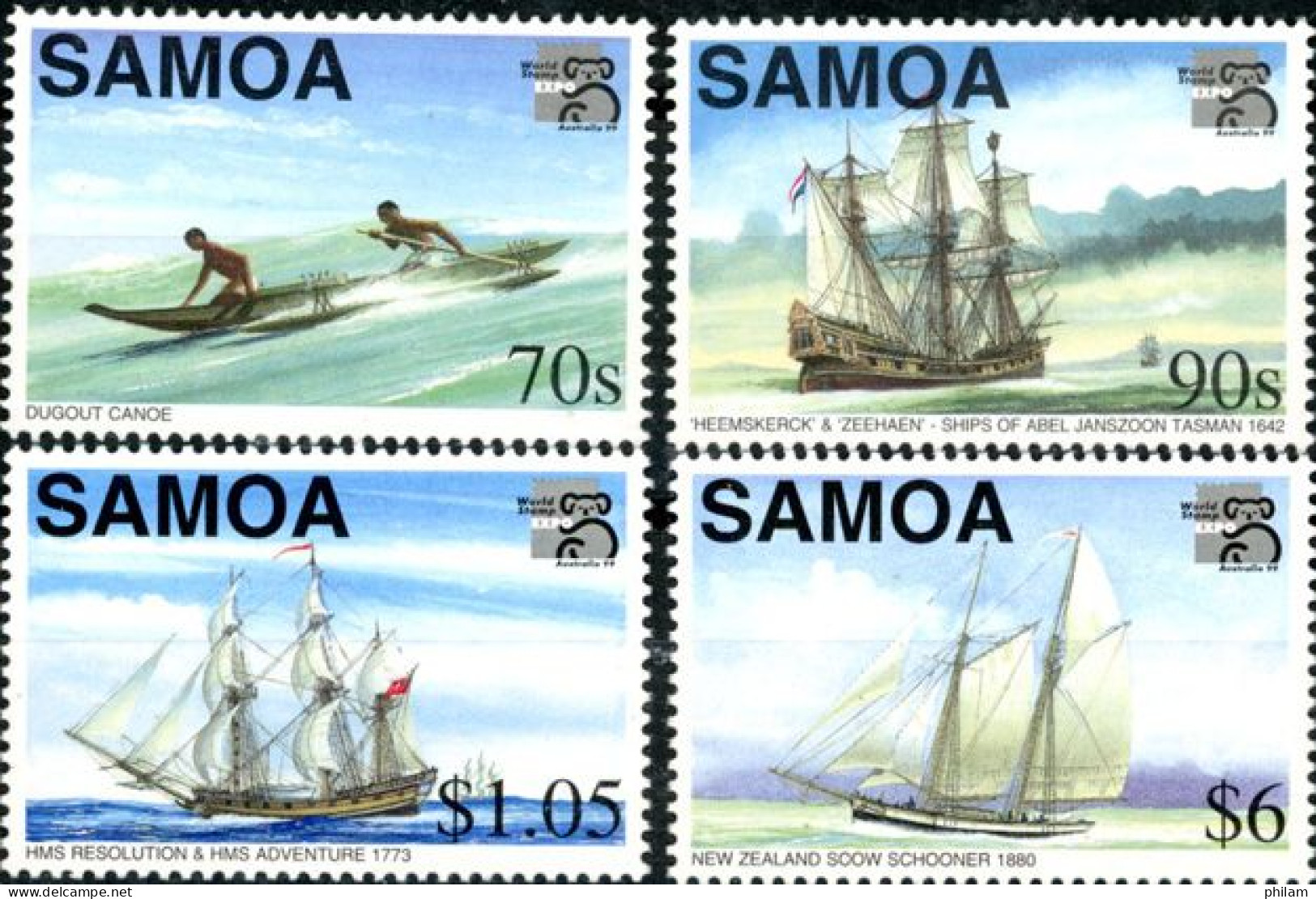 SAMOA 1999 - Australia'99 - Bateaux - 4 V. - Schiffe