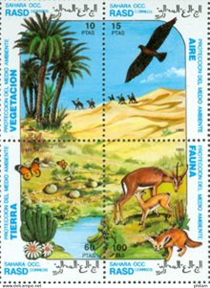 SAHARA ESPAGNOL 1992 - Préservation De La Nature - 4 V. - Sukkulenten