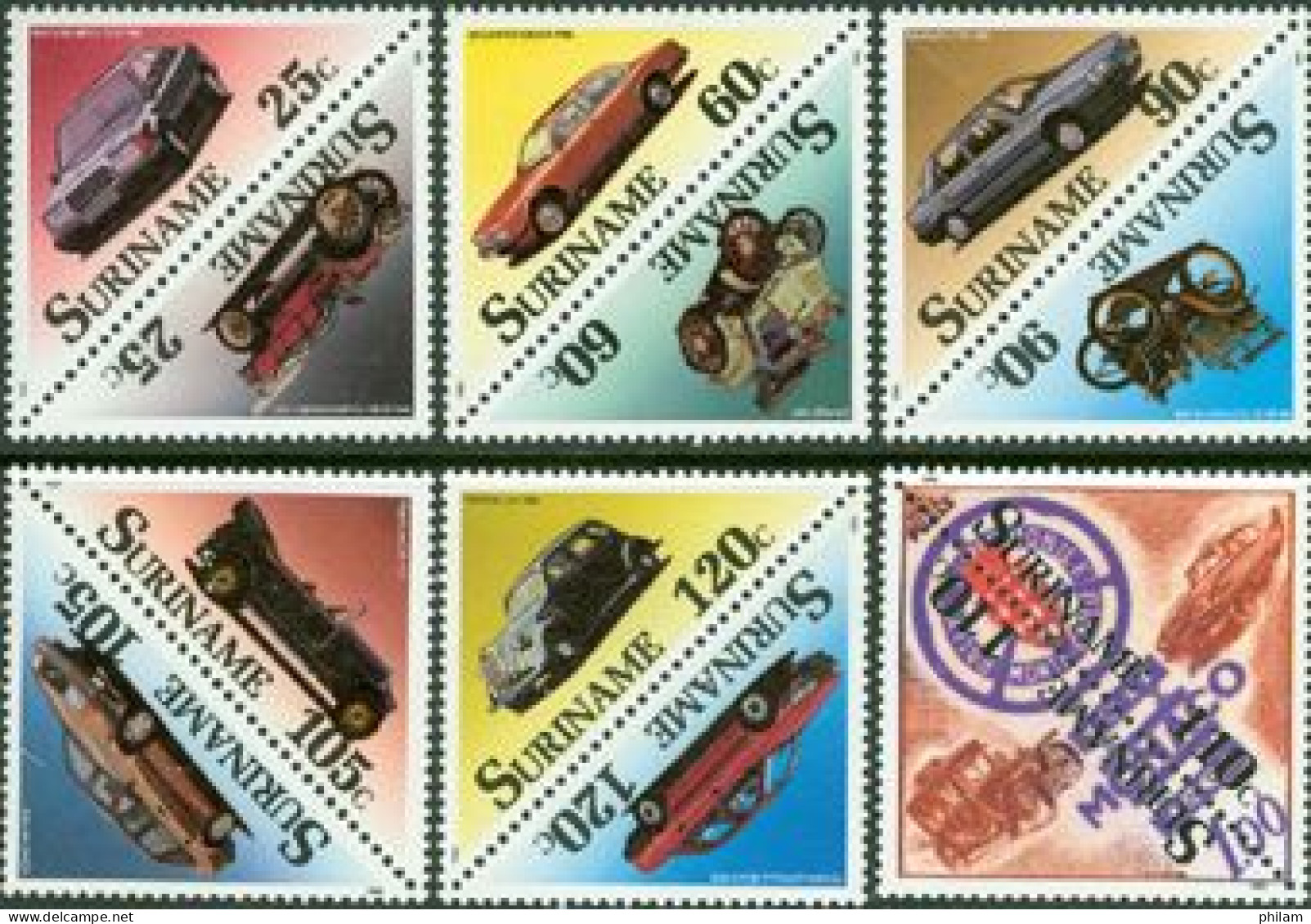 SURINAME 1988 - Automobiles Anciennes Et Contemporaines - 12 V. - Cars