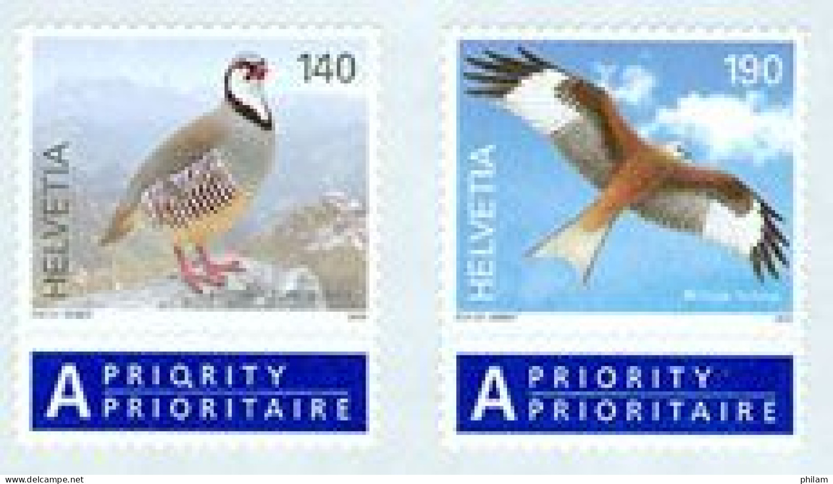 SUISSE 2009 - Oiseaux Indigènes -  Perdrix Et Milan Royal - Adhésifs - 2 V. - Unused Stamps