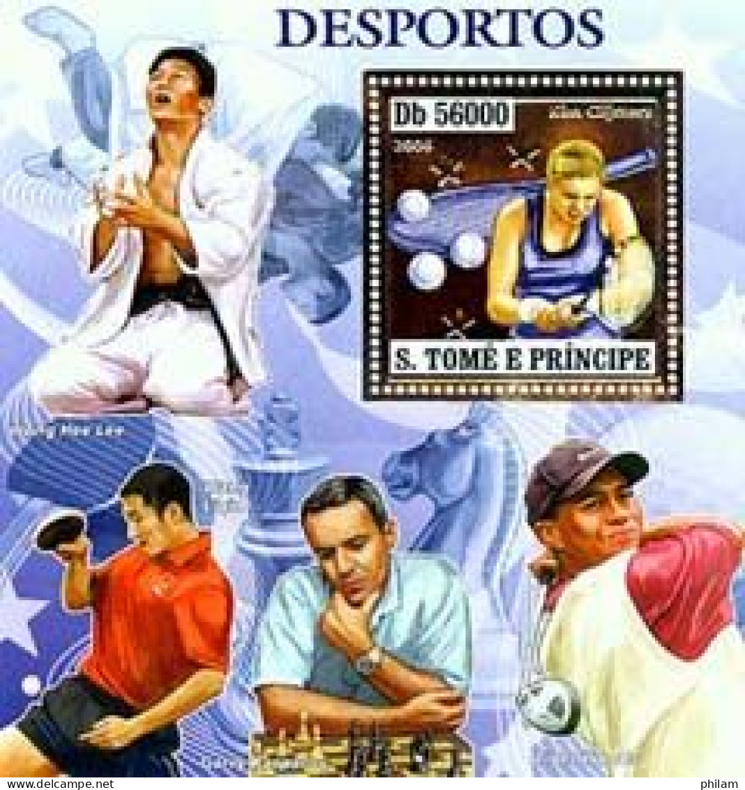 S.TOME E PRINCIPE 2006 - Sports - Tennis -  Bloc Fond Argent - Tischtennis