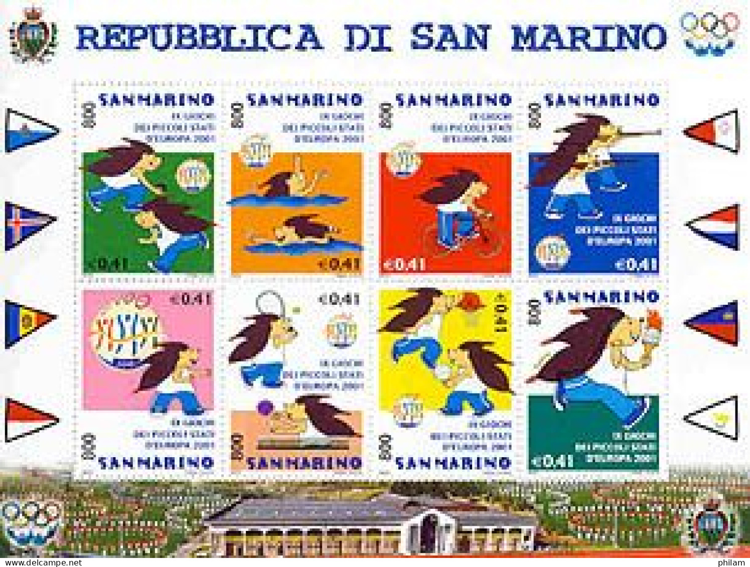 SAN MARINO 2001 - Jeux Des Petits états D'Europe - Feuillet - Wielrennen
