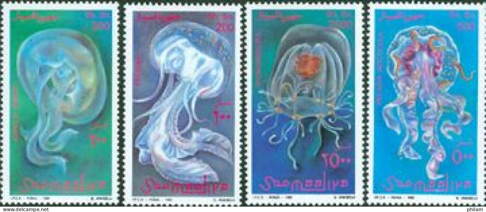 SOMALIE 1995 - Méduses - 4 V. - Marine Life