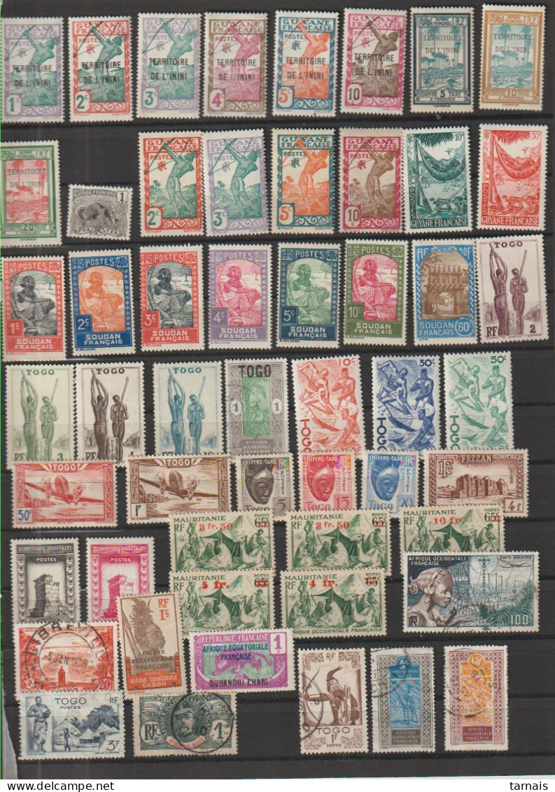 Ex Colonies Françaises   Lot De 53   Timbres (lot 168) - Sammlungen