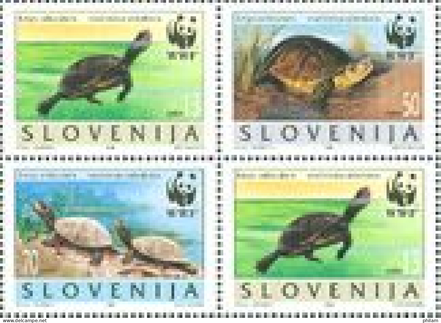 SLOVENIE 1996 - WWF - Tortues Emys Orbicularis - 4 V. - Tartarughe