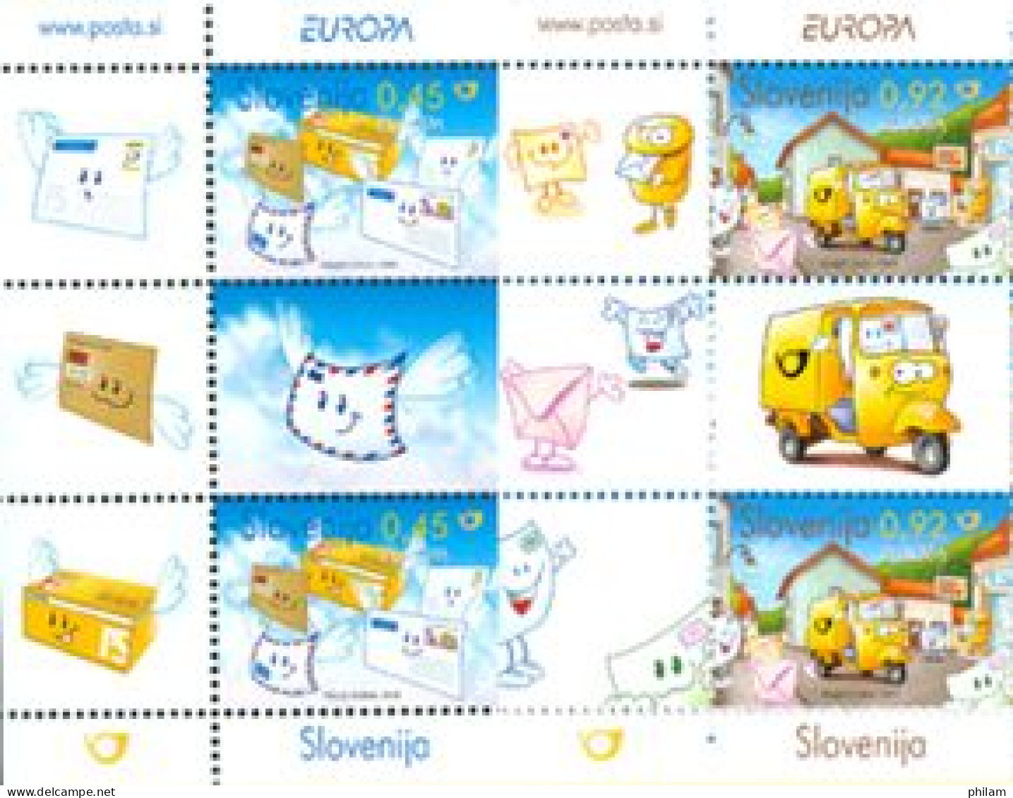 SLOVENIE 2008 - Europa - La Lettre - Interpanneaux Avec Vignette - 2 V. - 2008