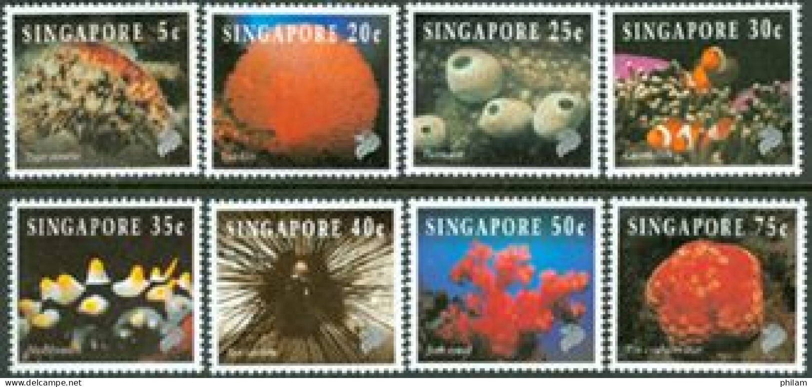 SINGAPORE 1993 - Vie Marine - Coraux - I - 8 V. - Vie Marine