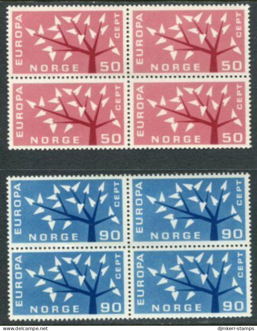 NORWAY 1962 Europa Blocks Of 4 MNH / **.  Michel 476-77 - Neufs