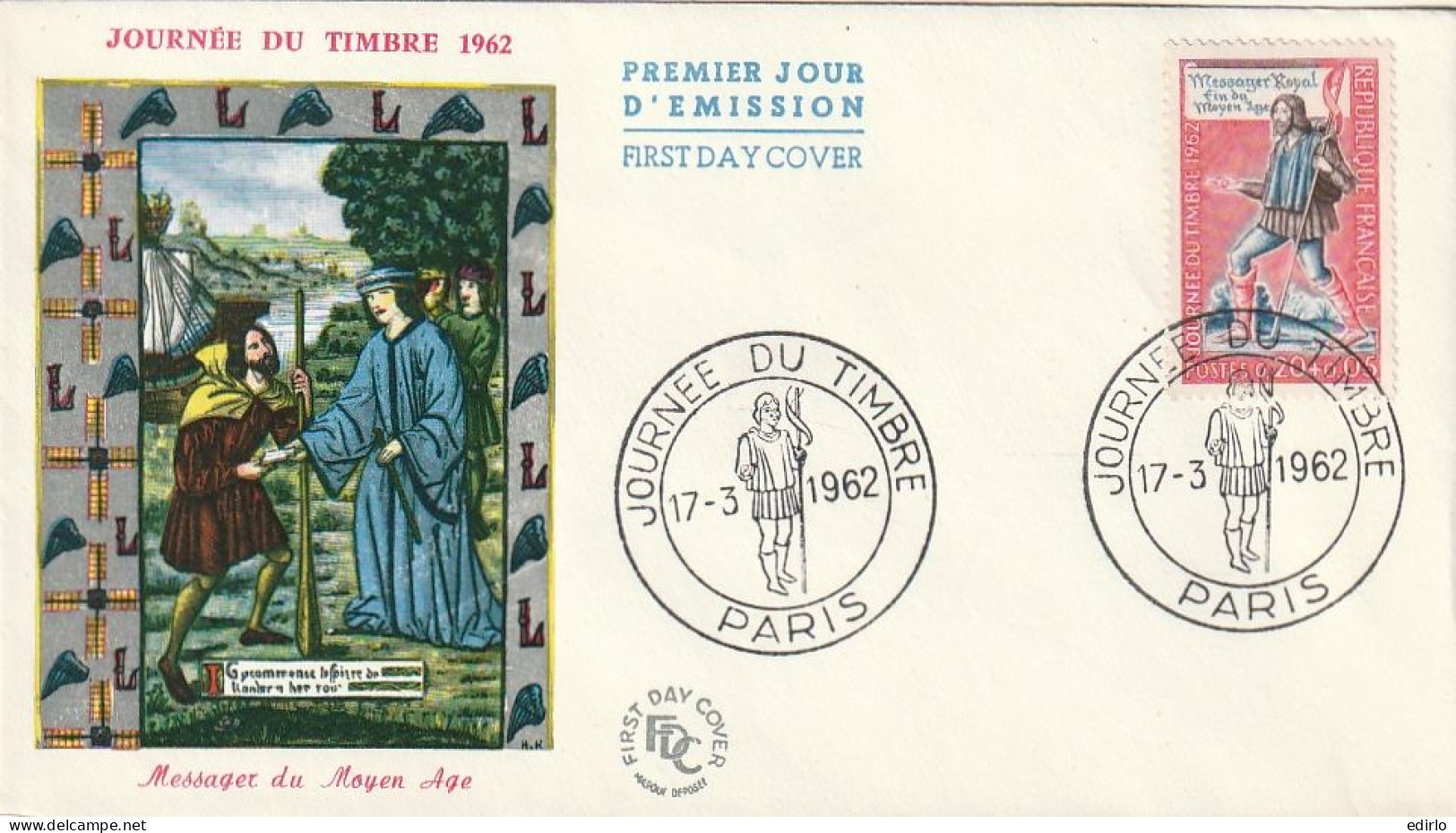 ///   FRANCE ///    PREMIER JOUR ---  FDC  --- JOURNEE DU TIMBRE 1962 - 1960-1969