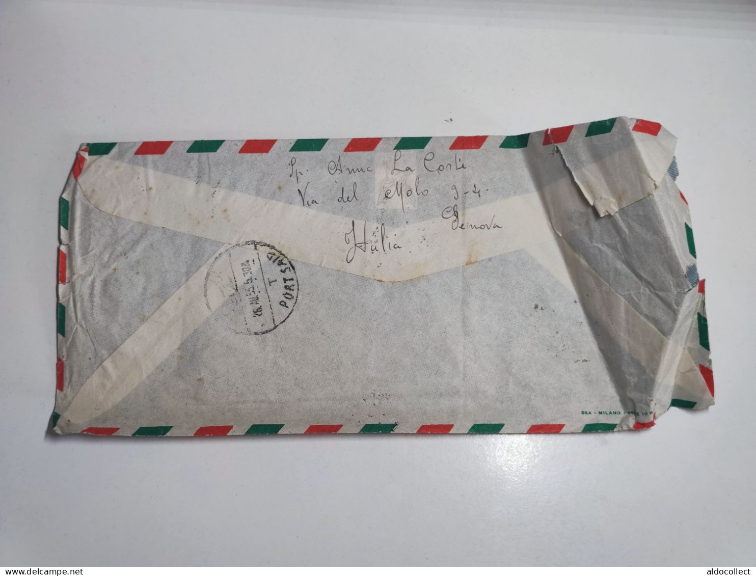 Lettera Via Aerea Da Genova Per Porto Said Egitto Del 1955 - Airmail