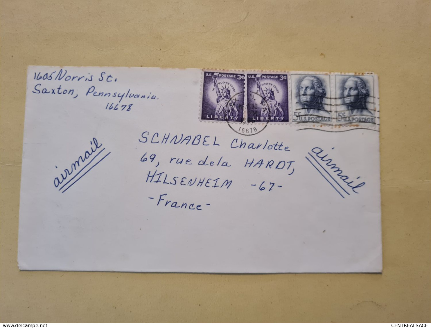 Lettre USA SAXTON  POUR HILSNHEIM 1966 - Altri & Non Classificati