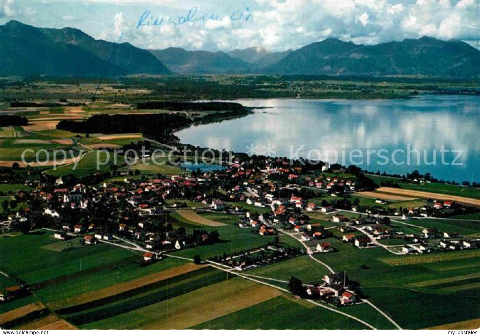 72900496 Chieming Chiemsee Fliegeraufnahme Mit Wildem Kaiser Und Kampenwand Arla - Sonstige & Ohne Zuordnung