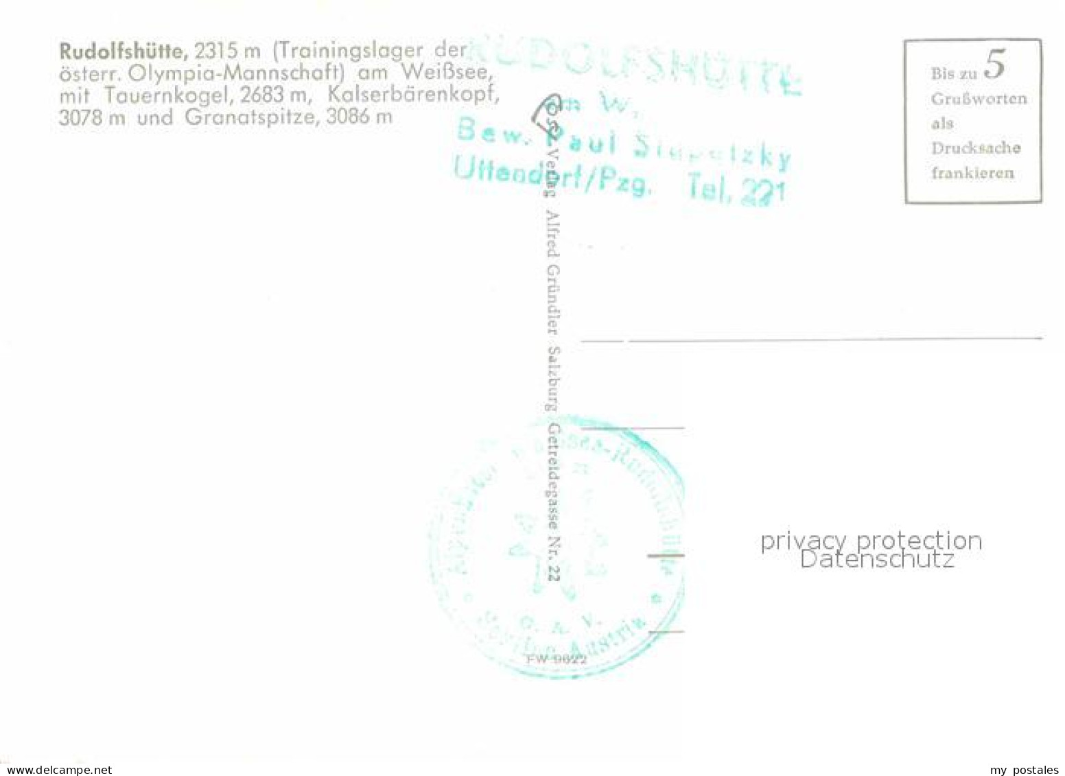 72900433 Rudolfshuette Mit Tauernkogel Kalserbaerenkopf Granatspitze Fliegeraufn - Andere & Zonder Classificatie