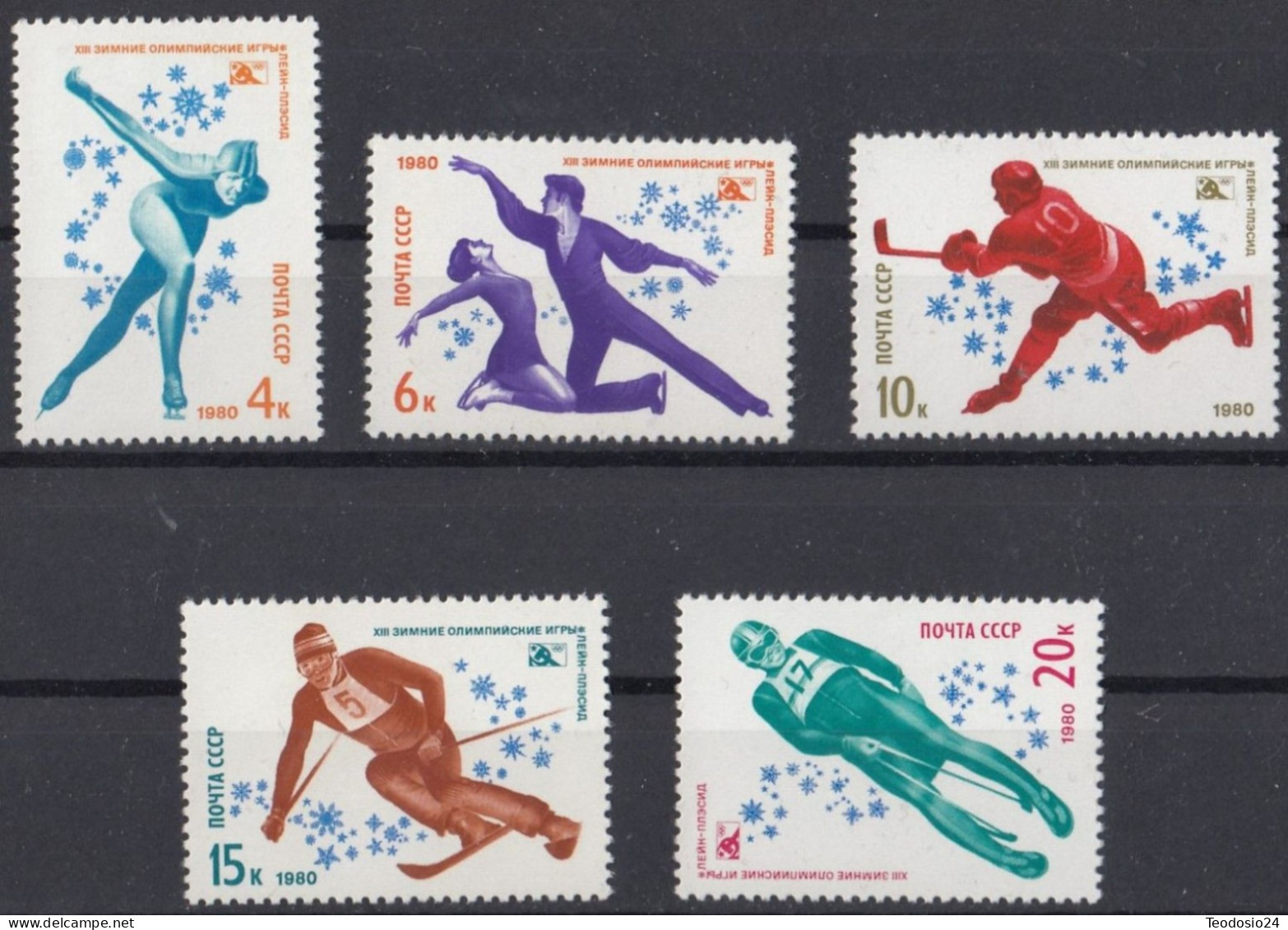 RUSIA 1980 - YVERT  4659/63  ** - Ongebruikt