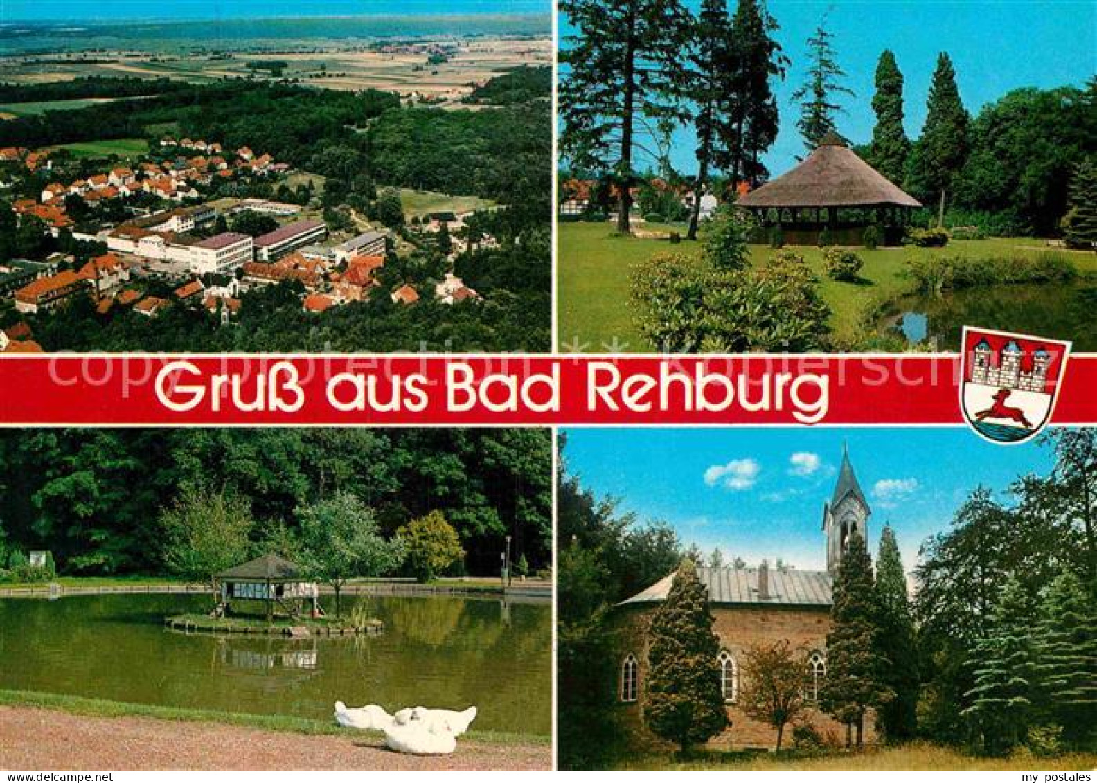 72900393 Bad Rehburg Fliegeraufnahme Schwanenteich Kirche Bad Rehburg - Andere & Zonder Classificatie