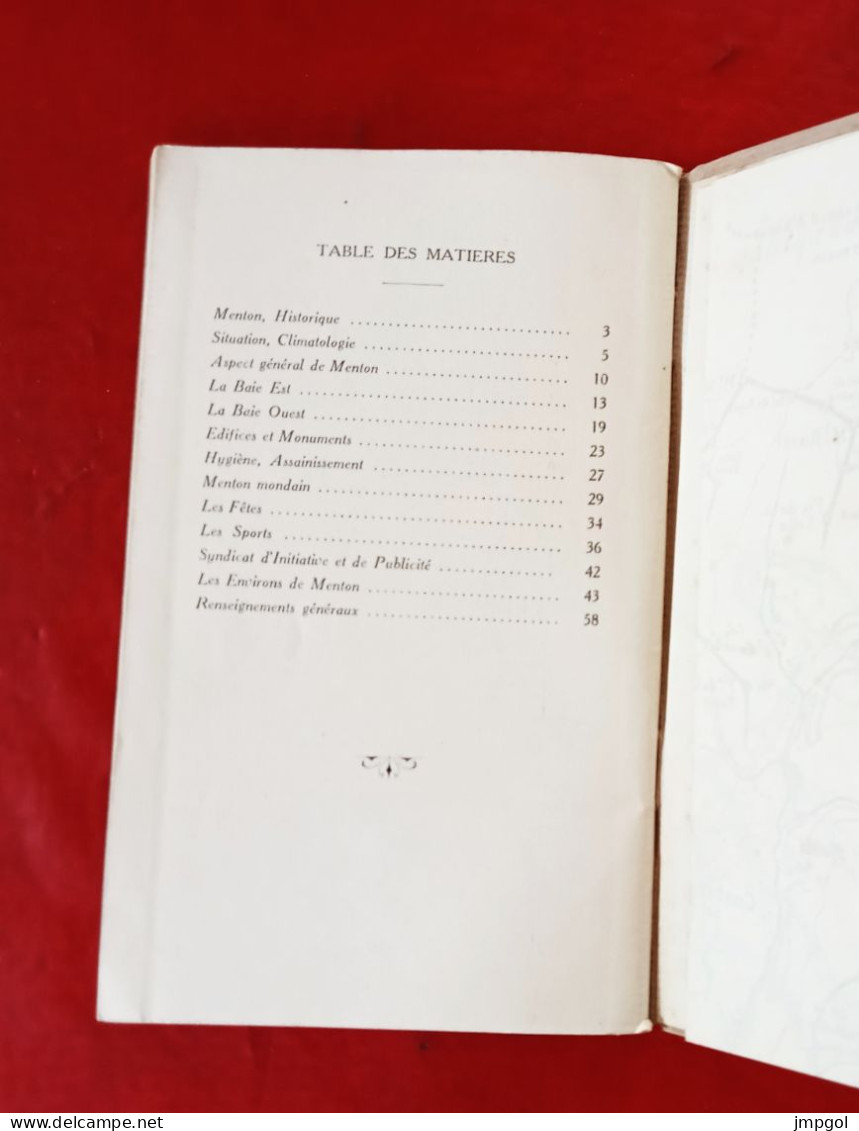 Menton Guide de l'Hivernant 1923 Historique Fêtes Sports Casino Port Baie Ouest et Est Jardins Environs