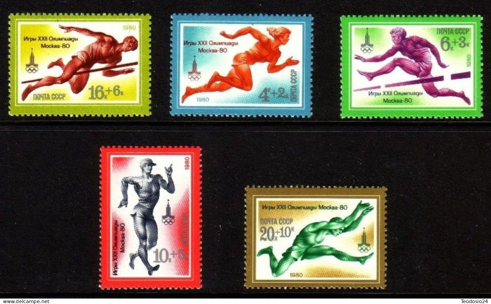 RUSIA 1980 - YVERT  4664/68  ** - Unused Stamps
