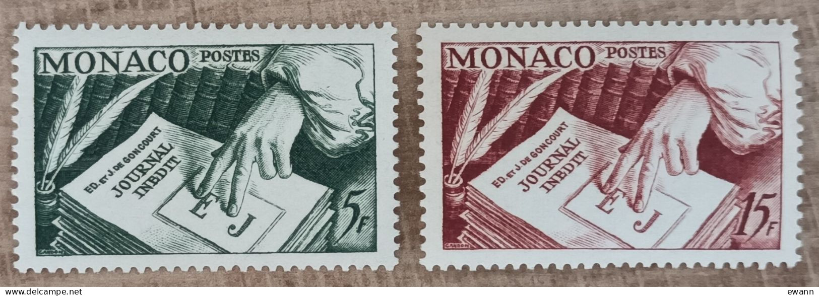 Monaco - YT N°392, 393 - Edition Princeps Du Journal Inédit Des Frères Goncourt - 1953 - Neuf - Unused Stamps