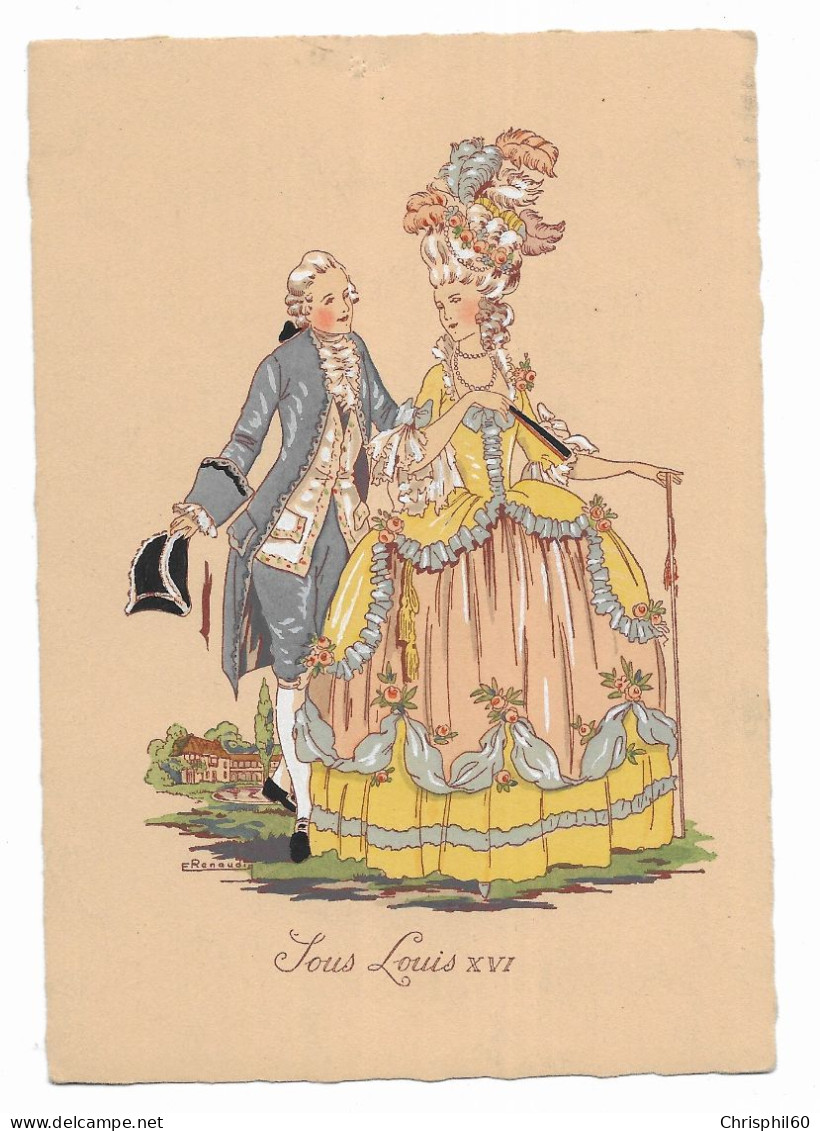 CPA - Carte Fantaisie - Sous Louis XVI - La Mode Française à Travers Les époques - Illustrateur RENAUDIN - - Altri & Non Classificati