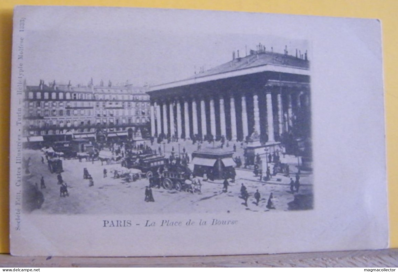 (P1) PARIGI / PARIS - LE PLACE DE LA BOURSE ANIMATA - NON VIAGGIATA 1900ca - Andere Monumenten, Gebouwen