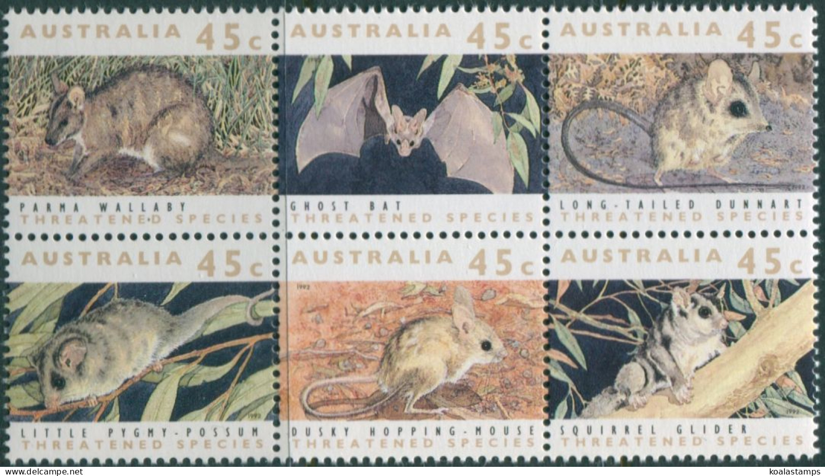 Australia 1992 SG1312-1317 Threatened Species Block MNH - Otros & Sin Clasificación