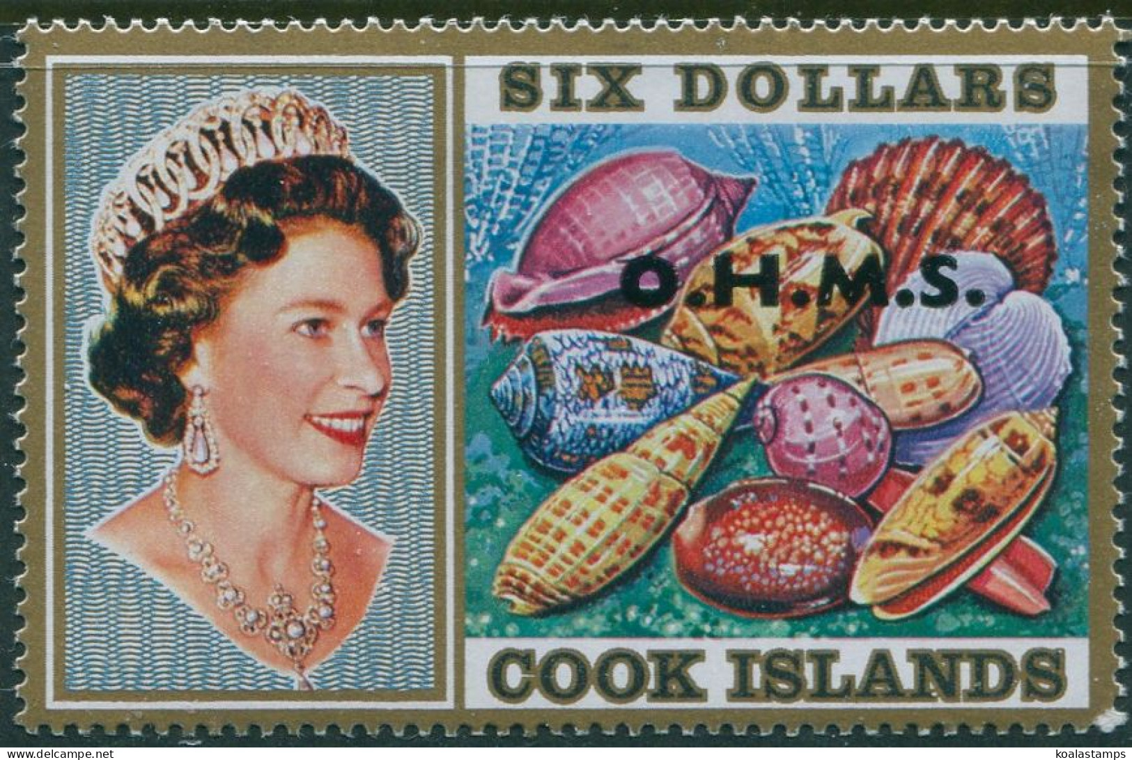 Cook Islands OHMS 1978 SGO31 $6 QEII Sea Shells MNH - Cookeilanden