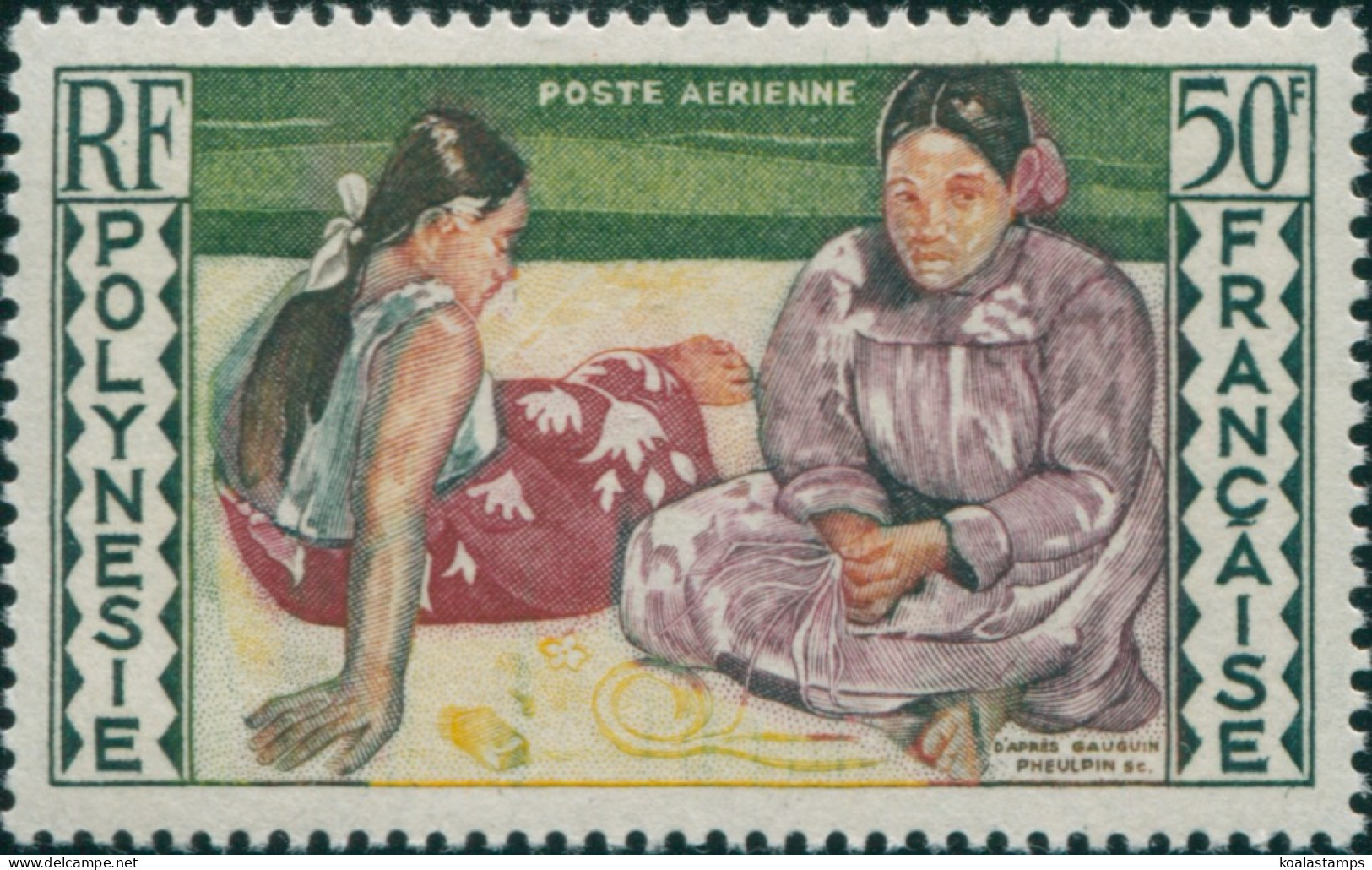 French Polynesia 1958 Sc#C25,SG14 50f Women Of Tahiti MNH - Andere & Zonder Classificatie
