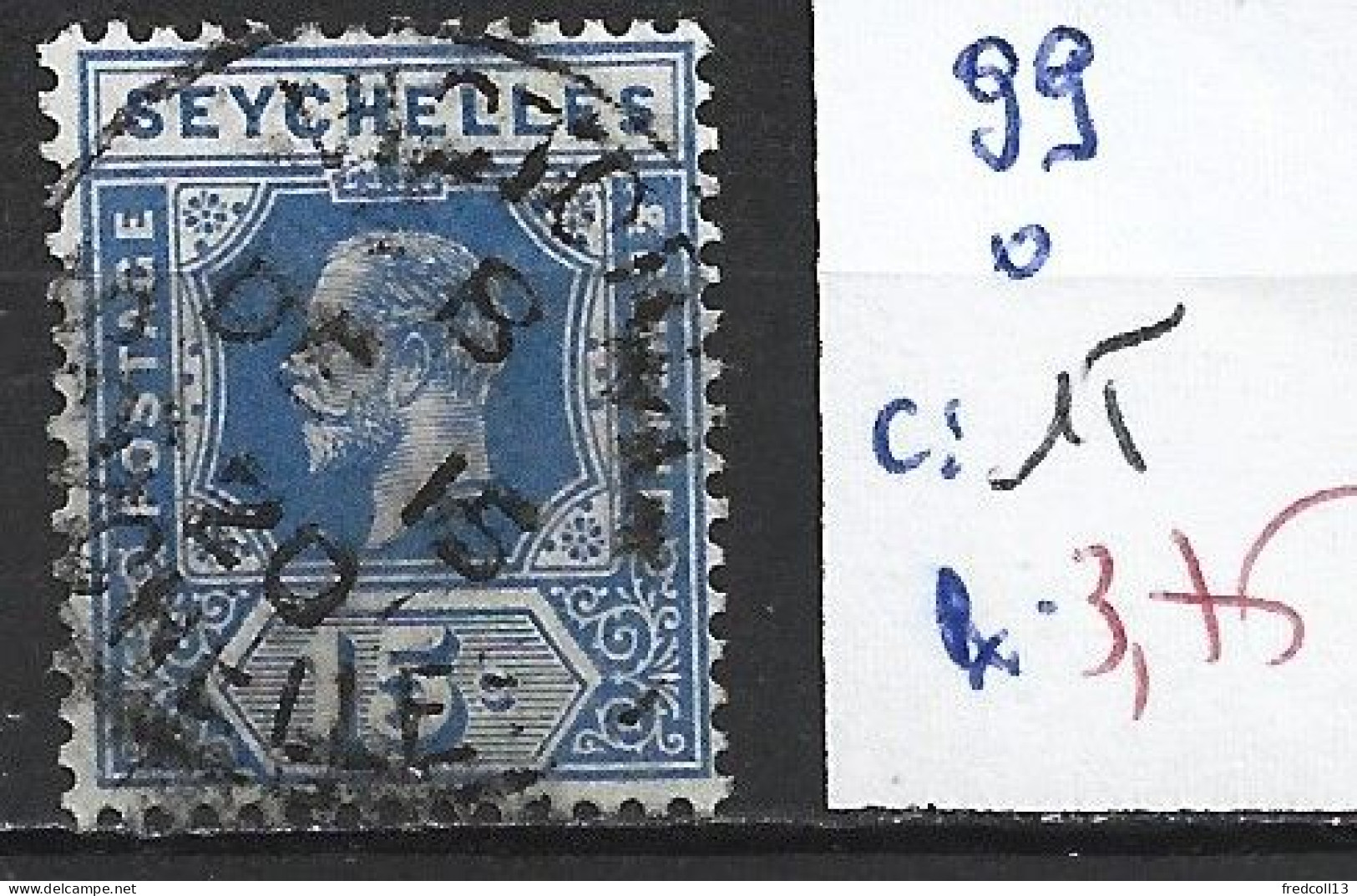 SEYCHELLES 99 Oblitéré Côte 15 € - Seychelles (...-1976)