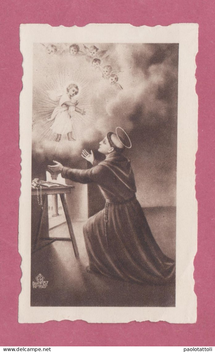 Santino, Holy Card- Sant' Anronio Da Padova- Imprimatur 8.Augusti. 1982, Ed. EB N°137 - 102 X 60mm - Images Religieuses