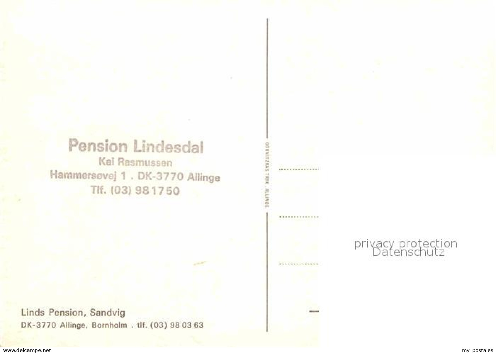 72900167 Allinge-Sandvig Fliegeraufnahme Pension Lindesdal Daenemark - Danimarca