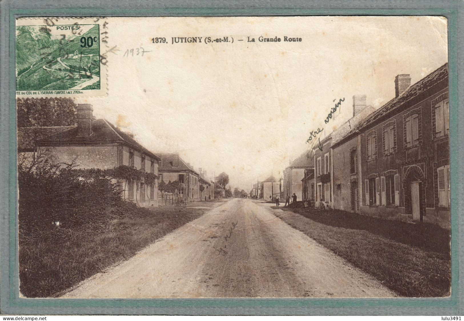 CPA - (77) JUTIGNY - Aspect De La Grande Route En 1937 - Autres & Non Classés