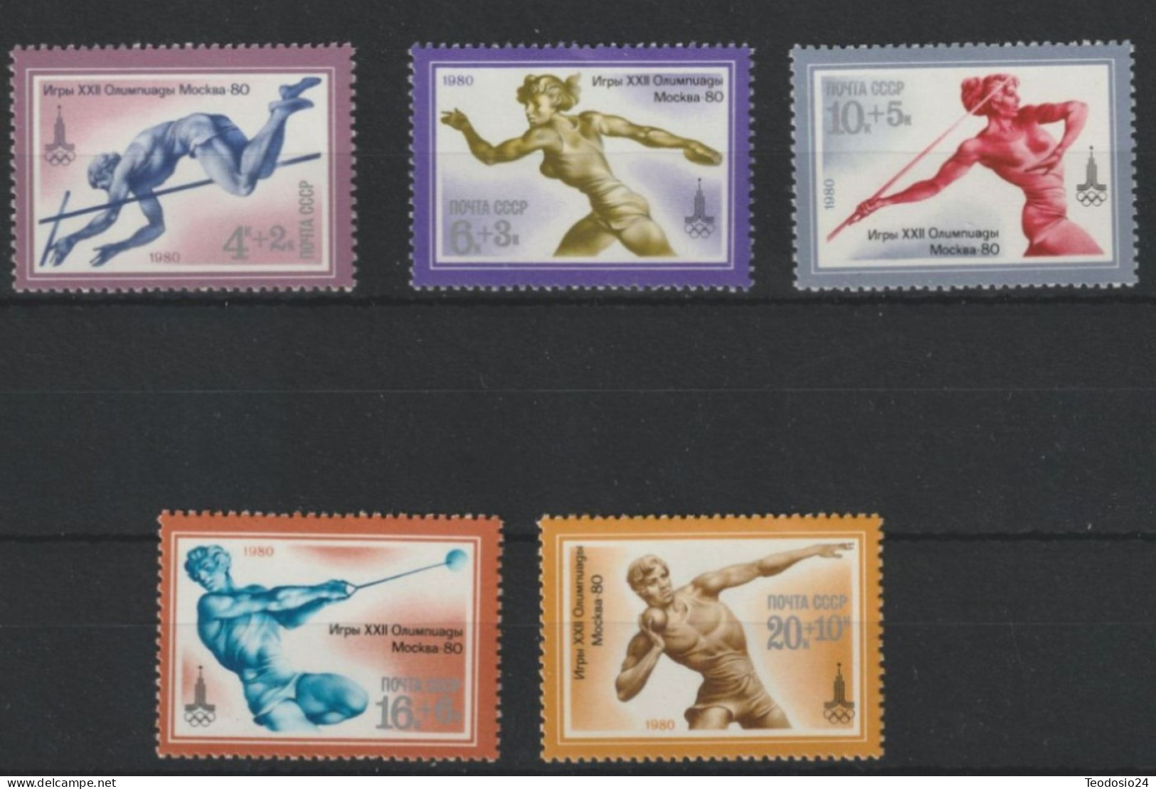 RUSIA 1980 - YVERT  4675/79 ** - Unused Stamps