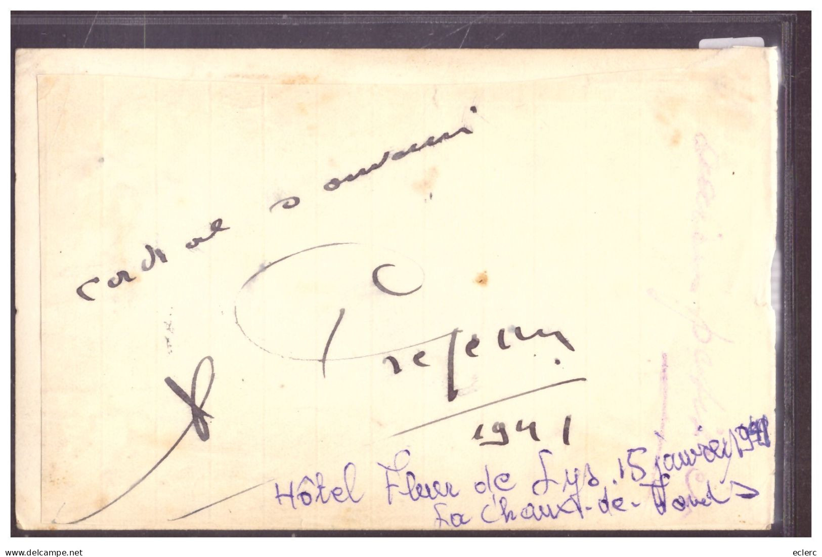 L'ACTEUR LOUIS JOUVET - SIGNATURE AUTOGRAPHE - SEJOUR A L'HOTEL FLEUR DE LYS A LA CHAUX DE FONDS - TB - Schauspieler