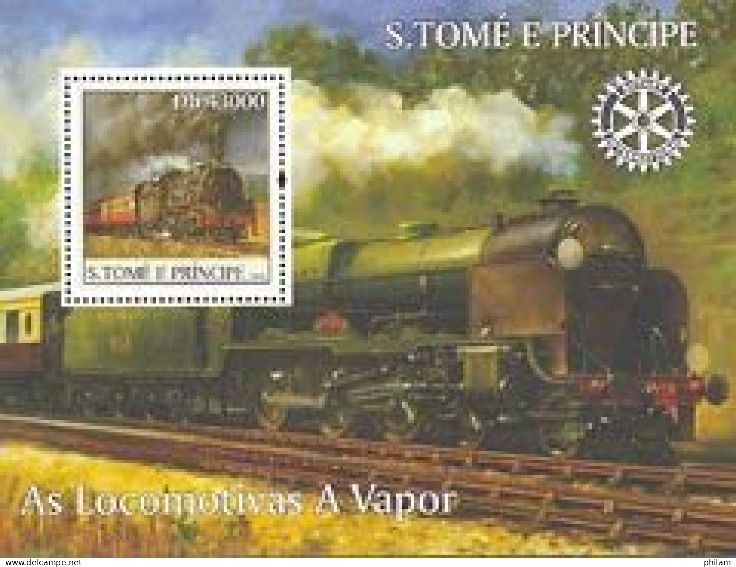 S.TOME E PRINCIPE 2004 - Locomotives à Vapeur - Rotary - BF - Rotary Club