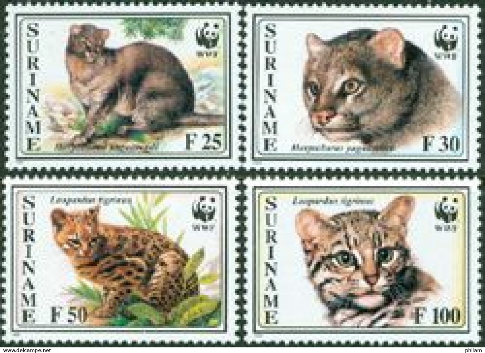 SURINAME 1995 - W.W.F. - Léopard Tigré Et Jaguarrundi - 4 V. - Nuevos