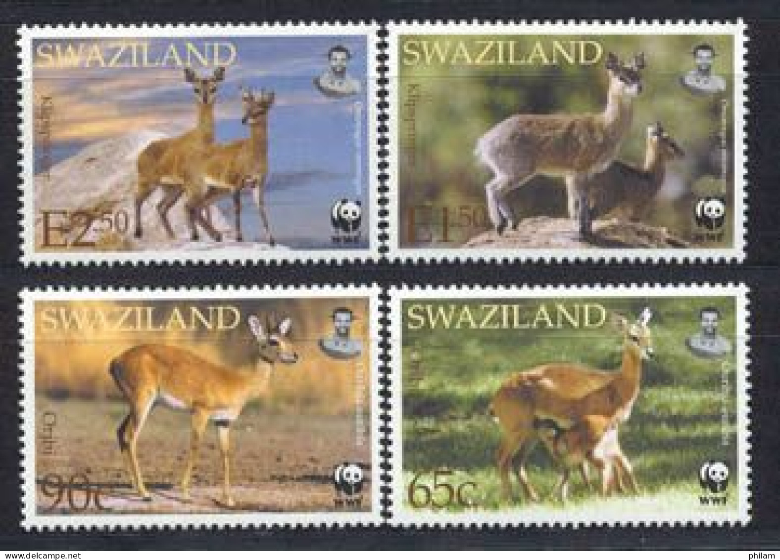 SWAZILAND 2001 - W.W.F. - Faune - Oribi - 4 V. - Selvaggina