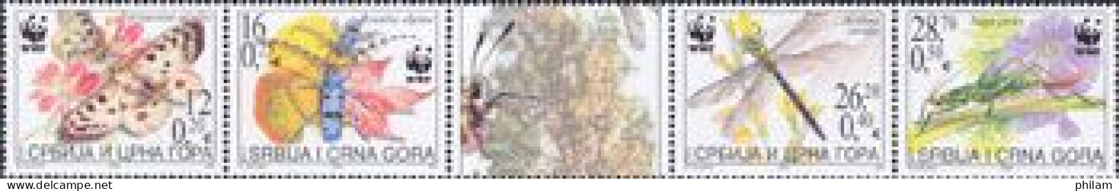 SERBIE & MONTENEGRO 2004 - W.W.F. - Insectes Protégés - 4 V. - Unused Stamps