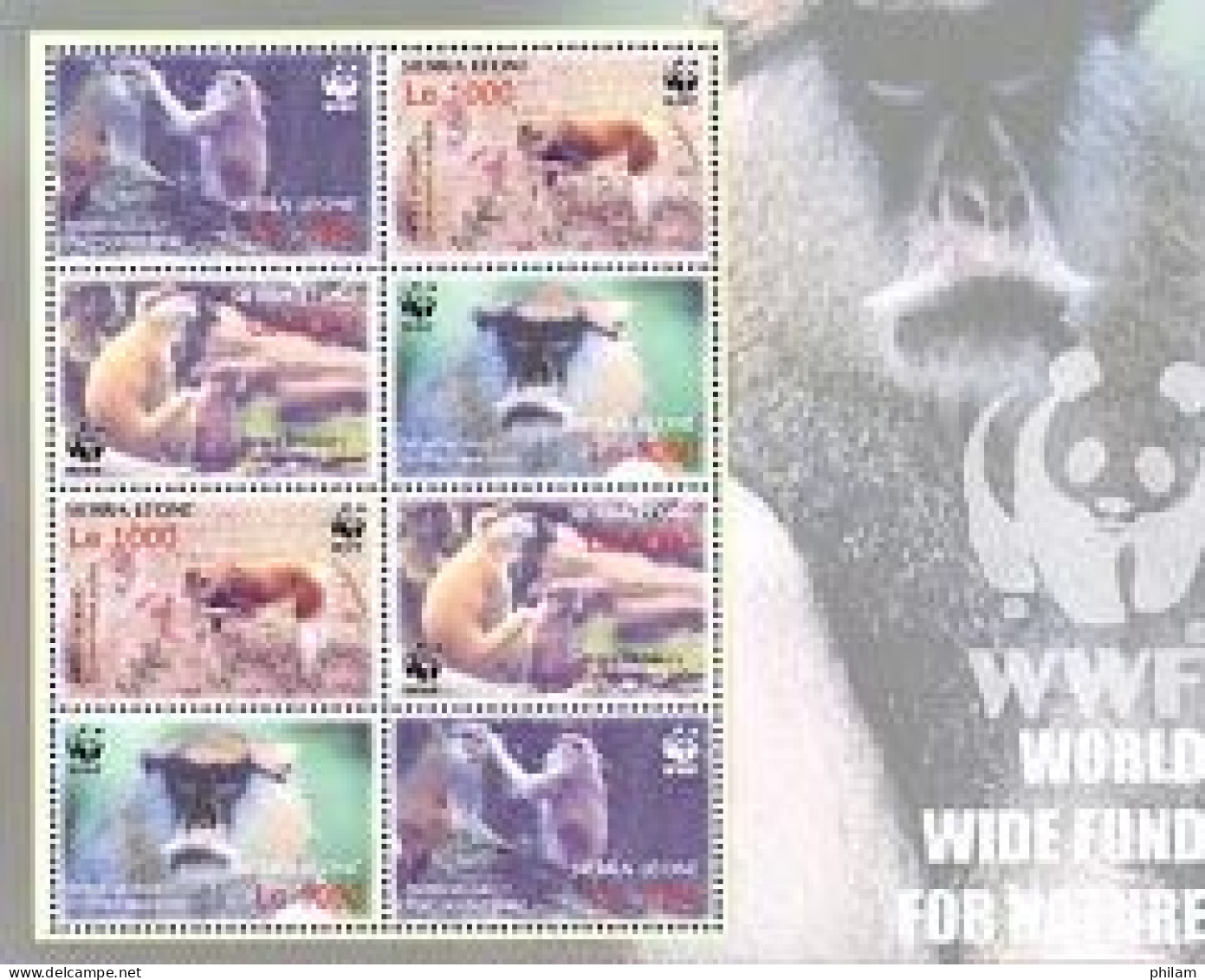 SIERRA LEONE 2004 - WWF - Le Singe Patas - Feuillet De 2 Séries - Unused Stamps