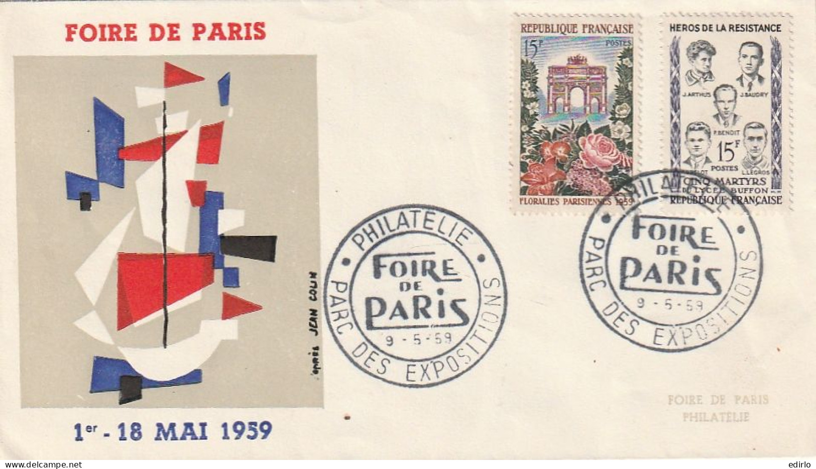 ///   FRANCE ///    PREMIER JOUR ---  FDC  --- Exposition Foire De Paris  1959 - 1950-1959