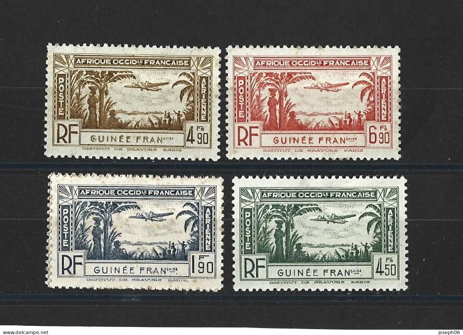 GUINEE   1940  Poste  Aérienne   Y.T. N° 1  à  5  Complet  NEUF* - Unused Stamps