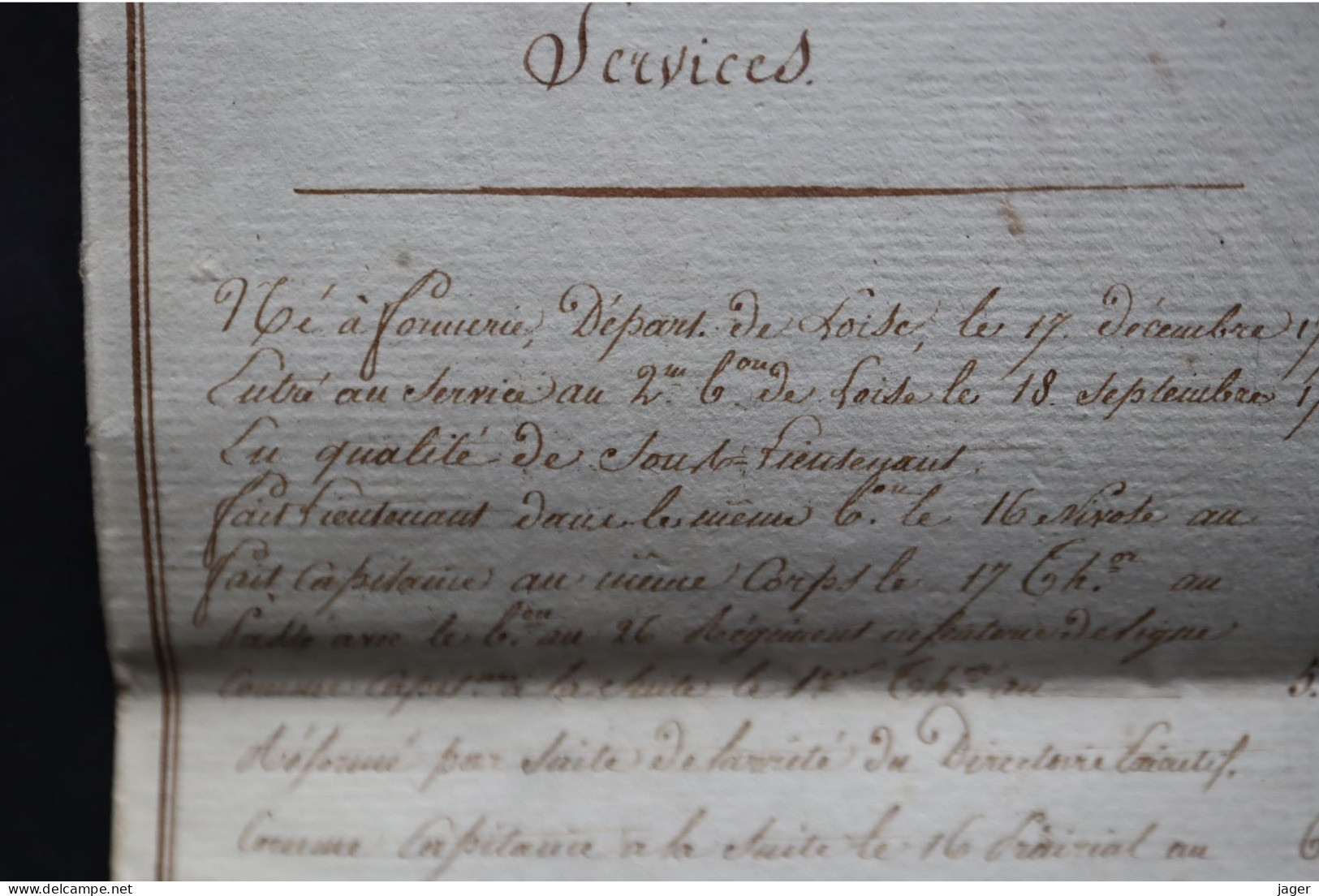 1807 Etat De Service1 Er Bataillon Colonial Capitaine BEAURAIN St DOMINGUE Cachet Autographes Lot 5 - Historical Documents