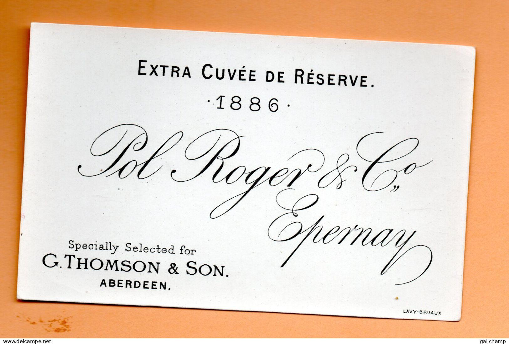 Etiquette De Champagne  "  POL  ROGER  "  Cuvée De Réserve 1886 - Champagne