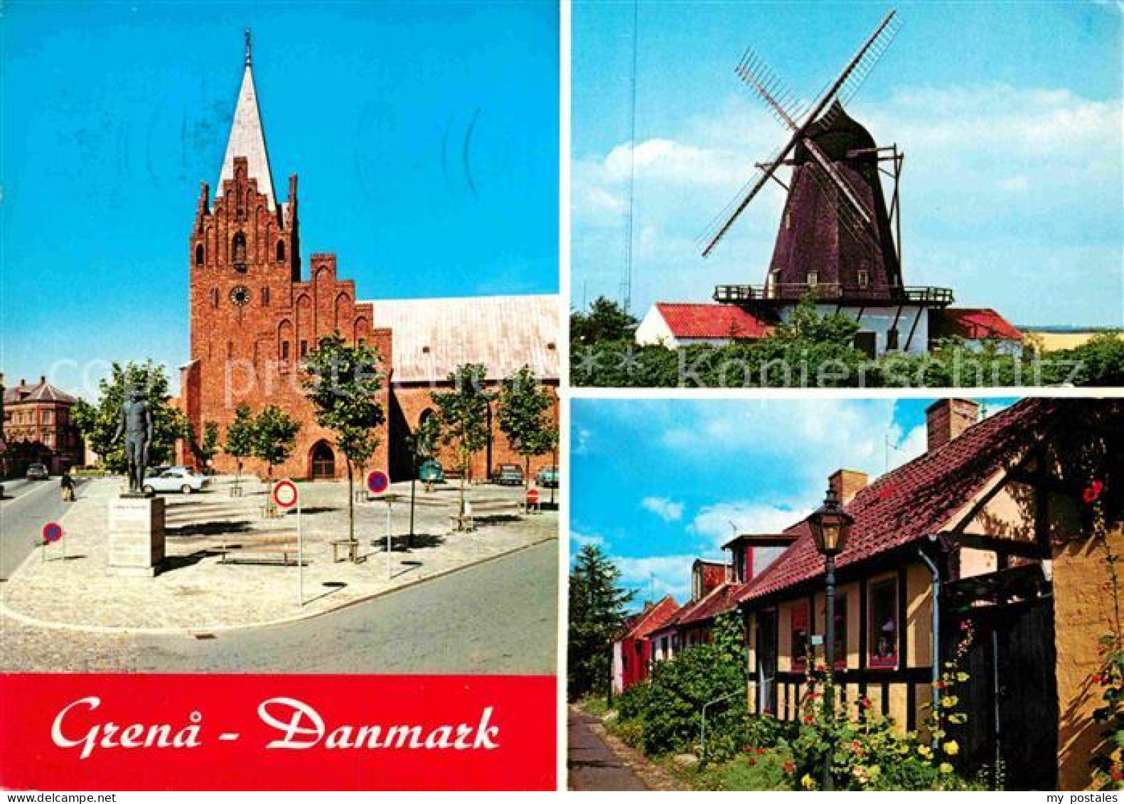 72899334 Grenaa Kirche Muehle Teilansicht  Grenaa - Danemark