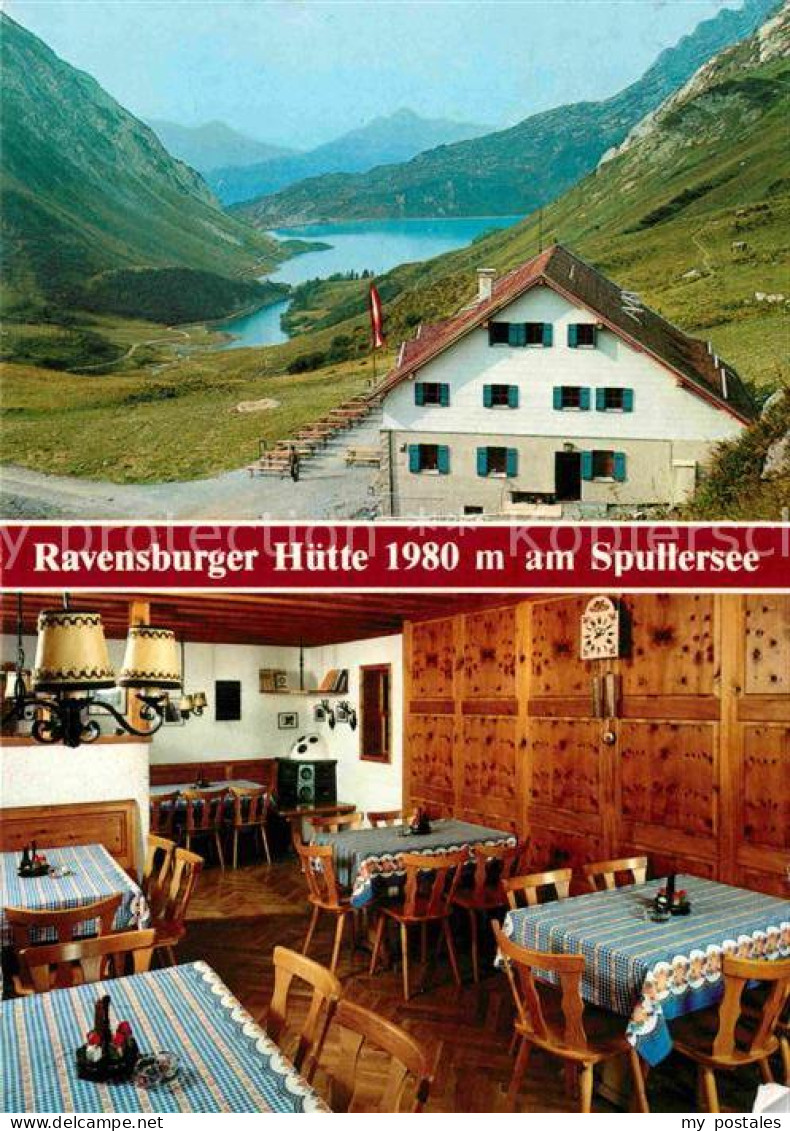 72899273 Lech Vorarlberg Ravensburger Huette Spullersee Lech Vorarlberg - Altri & Non Classificati