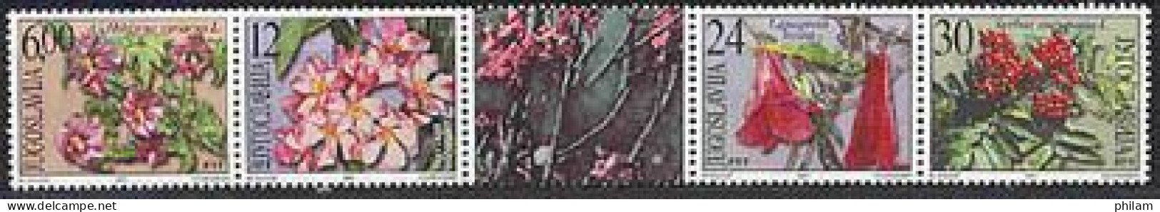 YOUGOSLAVIE 2001 - Fleurs Et Arbustes Décoratifs - 4 V. - Unused Stamps